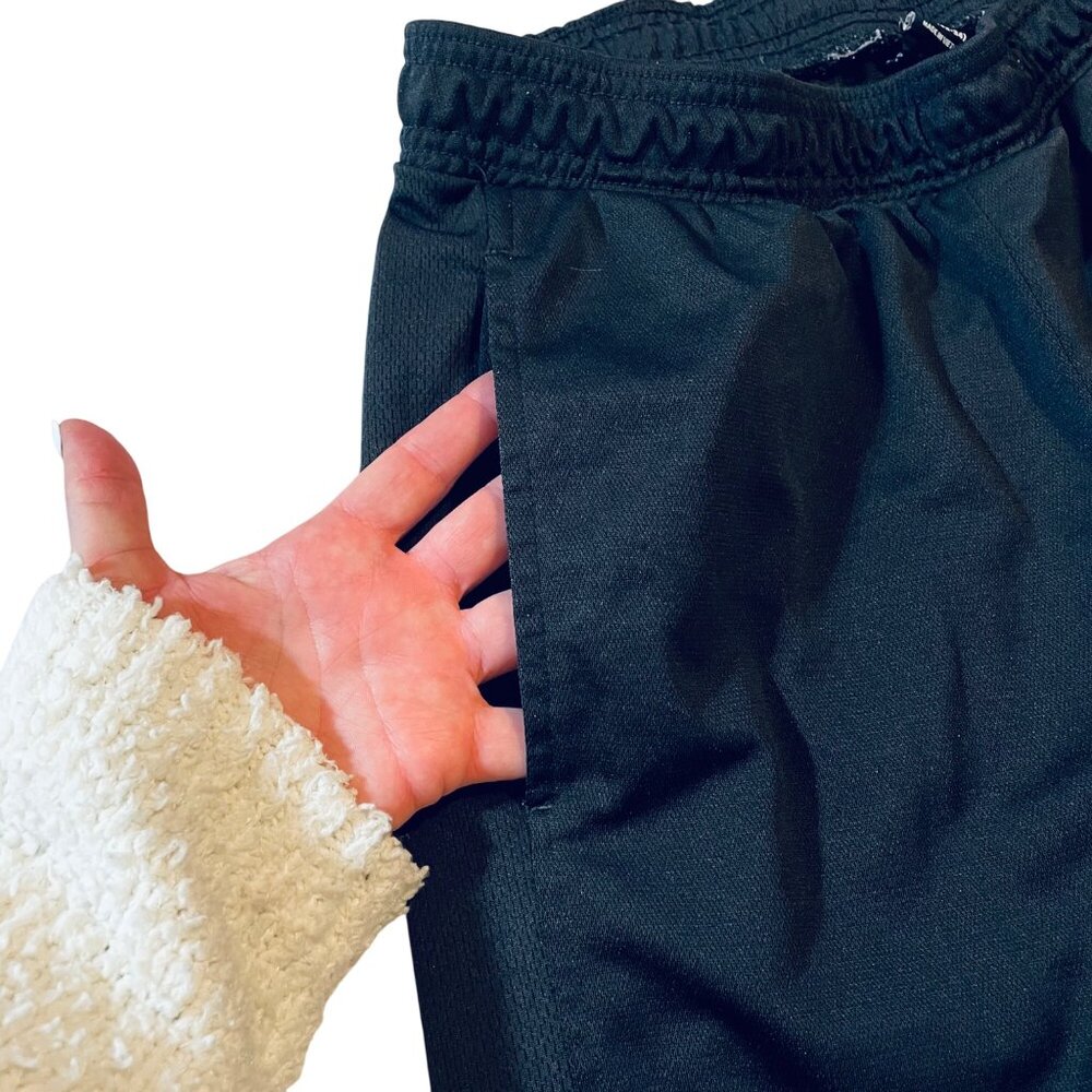 Black Drawstring Waist Mens Pants With Elastic Band Athletic Works Gym - Picture 3 of 9